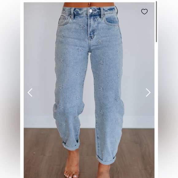 Risen Jeans Denim - Risen Light Blue Embroidered Women’s Jeans